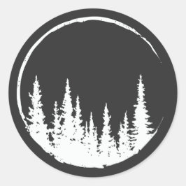 Blommigt Forest Circle Träd Loving Forest Träd Runt Klistermärke