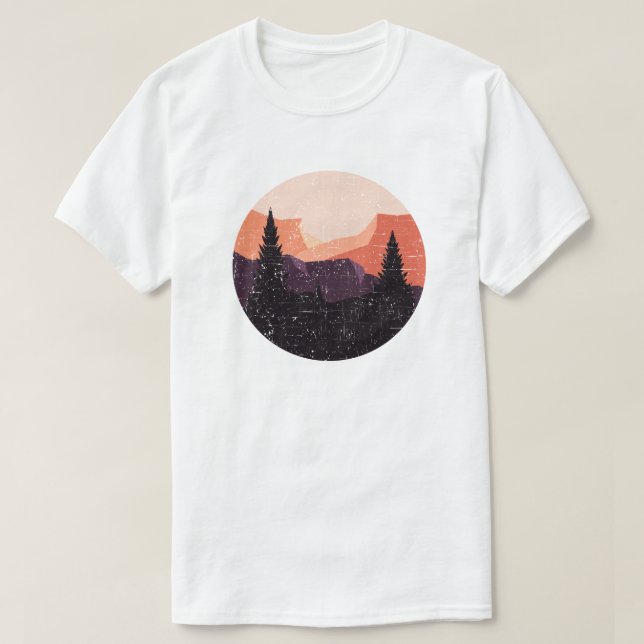 Blommigt Forest Circle Träd Loving Forest Träd T Shirt (Design framsida)