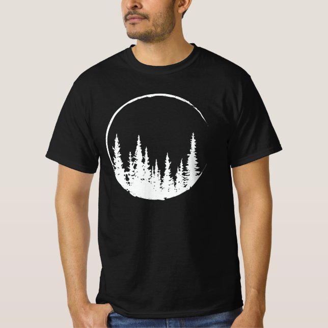 Blommigt Forest Circle Träd Loving Forest Träd T Shirt (Framsida)