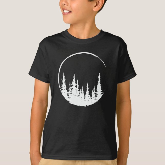 Blommigt Forest Circle Träd Loving Forest Träd T Shirt (Framsida)