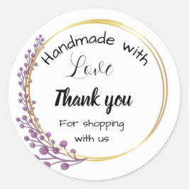 Blommigt Företagsmärken Runt Klistermärke