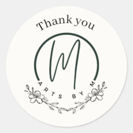 Blommigt Företagsmärken Runt Klistermärke