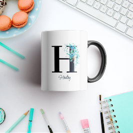Blommigt första Brev Monogram H-kaffe Mugg