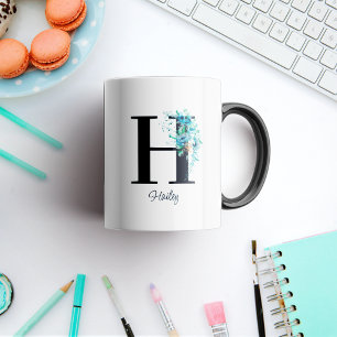 Blommigt första Brev Monogram H-kaffe Mugg