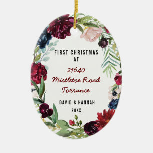 Blommigt Första jul i nybörjare   Ny adress Julgransprydnad Keramik