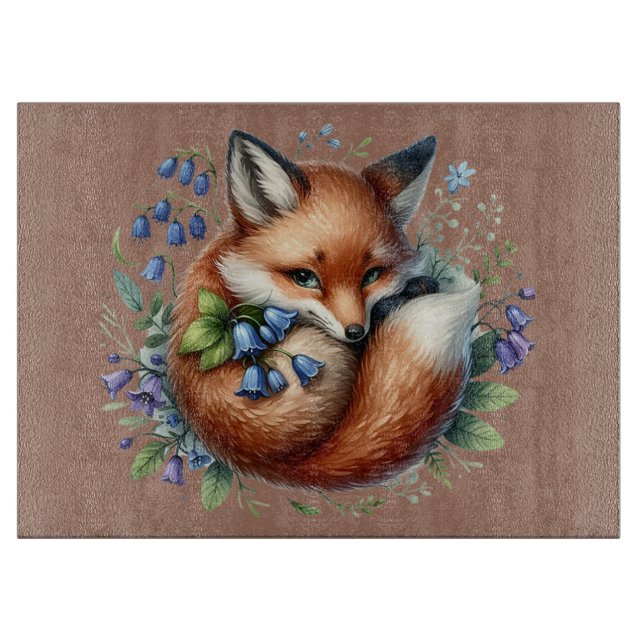 Blommigt Fox Botanical Woodland Art (Framsidan)
