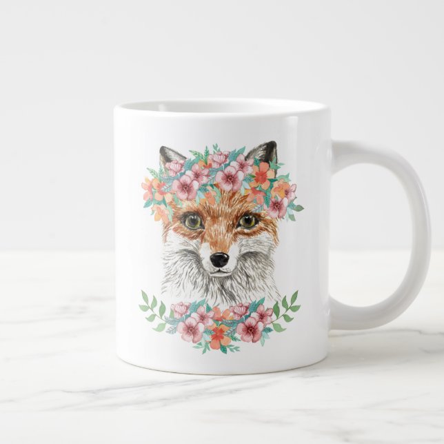 Blommigt Fox Jumbo Mugg (Höger)
