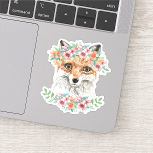 Blommigt Fox Klistermärken