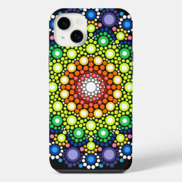 Blommigt Fractal Art Doted Retro Mandala