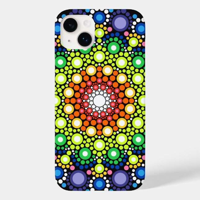 Blommigt Fractal Art Doted Retro Mandala (Baksida)