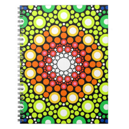 Blommigt Fractal Art Doted Retro Mandala Anteckningsbok