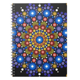Blommigt Fractal Art Doted Retro Mandala Anteckningsbok