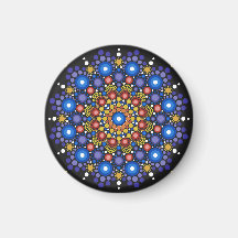 Blommigt Fractal Art Doted Retro Mandala