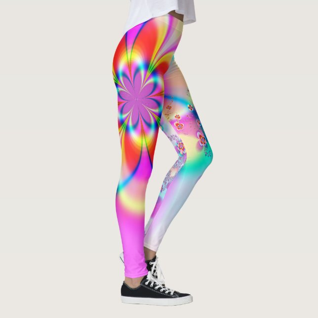 Blommigt Fractal Leggings (Höger)