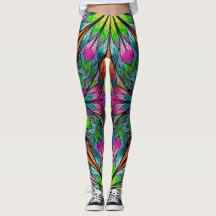 Blommigt Fractal Pop Mode Leggings