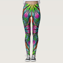 Blommigt Fractal Pop Mode Leggings