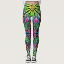 Blommigt Fractal Pop Mode Leggings