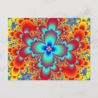 Blommigt Fractal Vykort