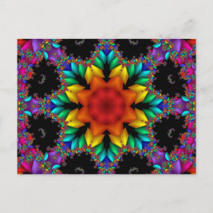 Blommigt Fractal Vykort