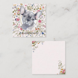 Blommigt Fransk Bulldog Hund Mamma Notecard Anteckningskort