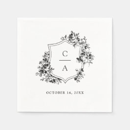 Blommigt Fransk Ro Botaniska Bröllop Vapenskölden Pappersservett