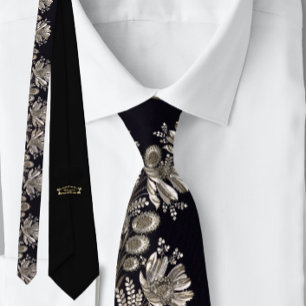 Blommigt Fransk Vintage Black Silver Slips
