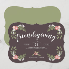 Blommigt Friendsgiving-Helgdag Inbjudningar