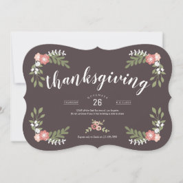 Blommigt Friendsgiving-Helgdag Inbjudningar