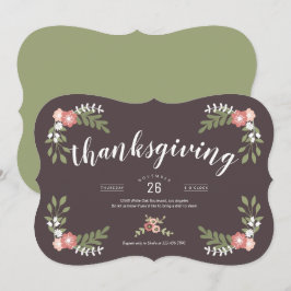 Blommigt Friendsgiving-Helgdag Inbjudningar
