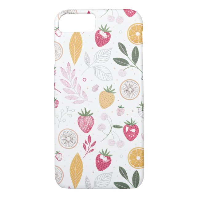 "Blommigt Fruit Mönster iPhone iPad Case" Case-Mate iPhone Skal (Baksida)