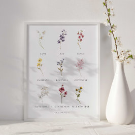 Blommigt Frukt av Poster Spirit Galatians 5