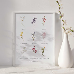 Blommigt Frukt av Poster Spirit Galatians 5
