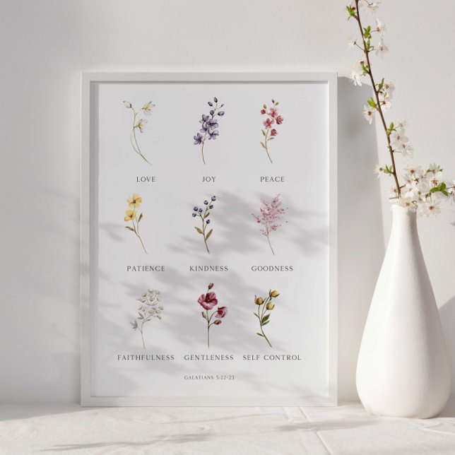 Blommigt Frukt av Poster Spirit Galatians 5 (Skapare uppladdad)