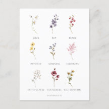 Blommigt Frukt av Spirit Galatians 5 vykort