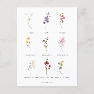 Blommigt Frukt av Spirit Galatians 5 vykort