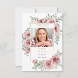 Blommigt Funeral Memorial Prayer Photo Card