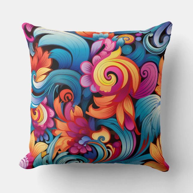 Blommigt Funkadelic Botanical Kudde (Framsida)