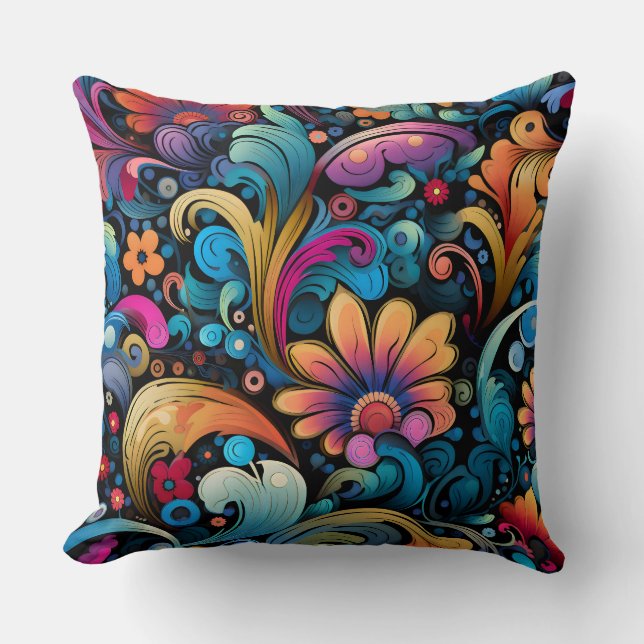 Blommigt Funkadelic Botanical Kudde (Framsida)