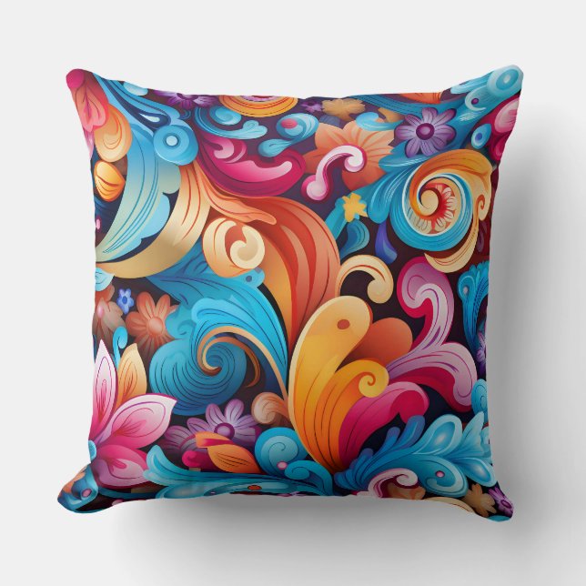 Blommigt Funkadelic Botanical Kudde (Framsida)