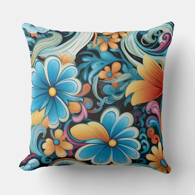 Blommigt Funkadelic Botanical Kudde (Framsida)