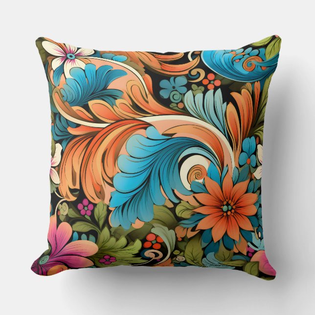 Blommigt Funkadelic Botanical Kudde (Framsida)