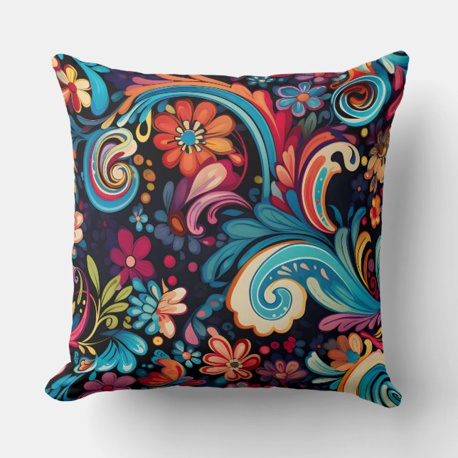 Blommigt Funkadelic Botanical Kudde (Framsida)