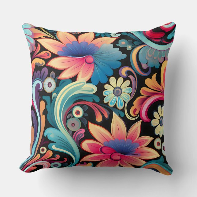 Blommigt Funkadelic Botanical Kudde (Framsida)