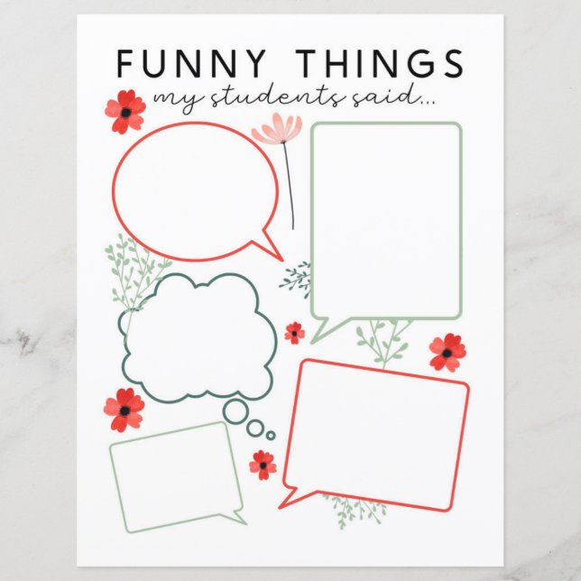 Blommigt Funny Sak My Studenter sa: (Framsida)