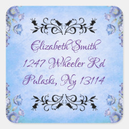 Blommigt Fyrkantigt Klistermärke