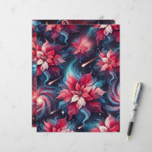 Blommigt Galaxy Poinsettia Mönster Scrapbook Pappe