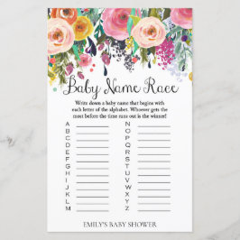 Blommigt Garden Baby Shower Game PRINTED