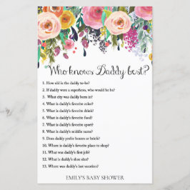 Blommigt Garden Baby Shower Game PRINTED
