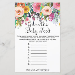 Blommigt Garden Baby Shower Game PRINTED