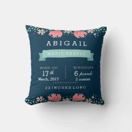 Blommigt Garden Baby Stats Baby Pillow Kudde
